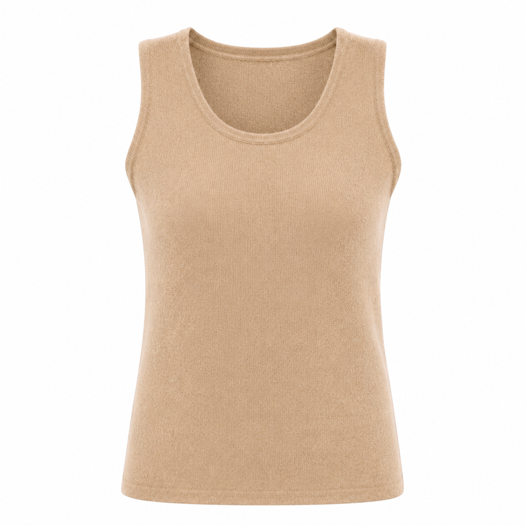 Sand 100% Pure Cashmere Sleeveless Vest by Kenmare Cashmere
