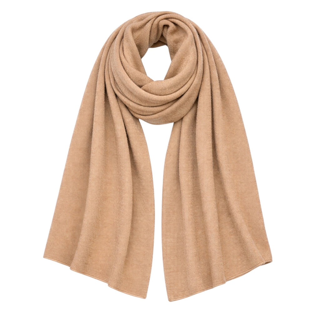 Soft Beige 100% Pure Cashmere XL Travel Wrap by Kenmare Cashmere