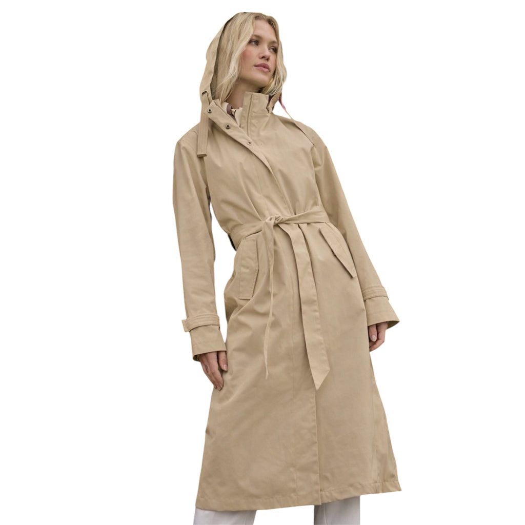 Beige waterproof Mac by NORMANN with hood and belt