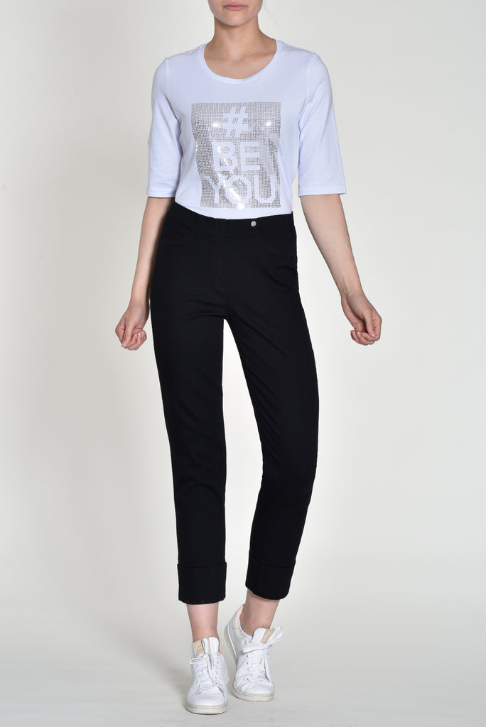 Robell Bella 09 Turn Up Jeans in Black