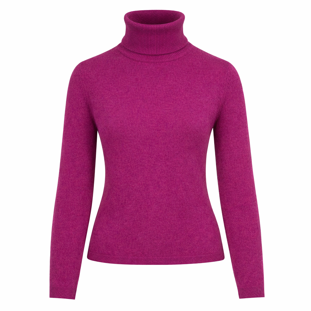Rich Loganberry 100% Pure Cashmere Turtle Neck by Kenmare Cashmere