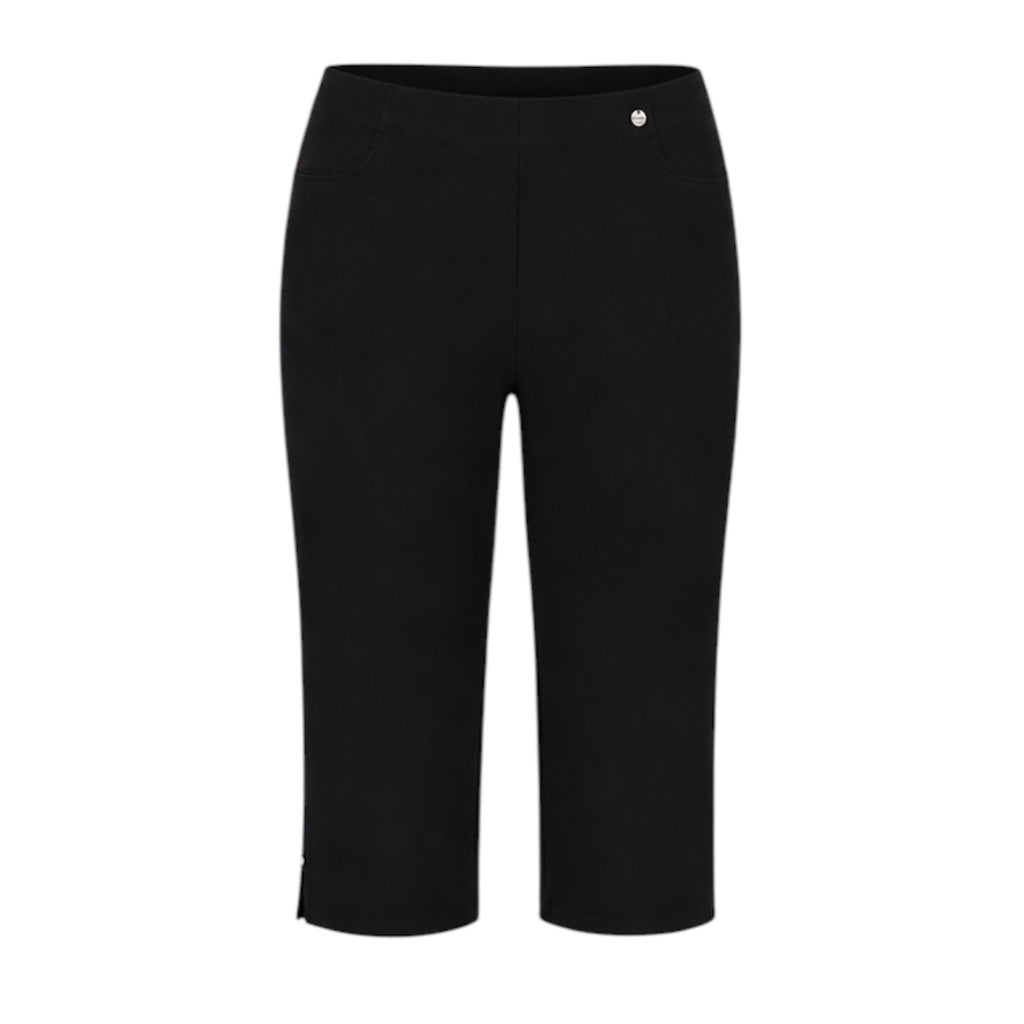 Black Bella 3/4 Length Capris with Back Pockets by Robell