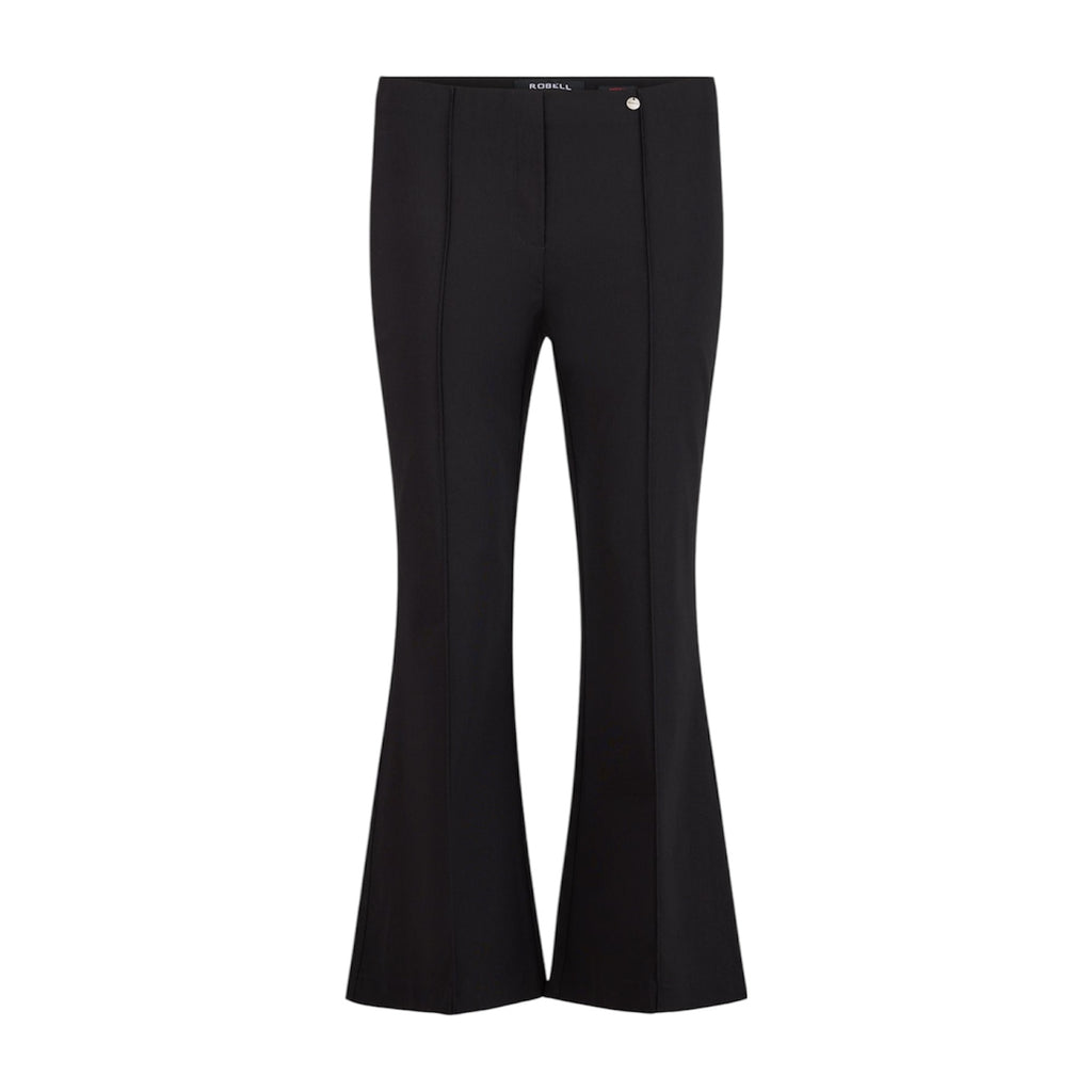 Black Bootcut Trousers with Elasticated Waist by Robell