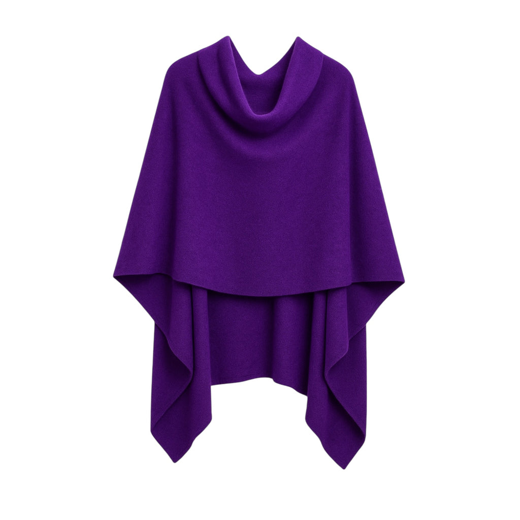 Ladies Deep Purple 100% Pure Cashmere Multiway Poncho by Kenmare Cashmere