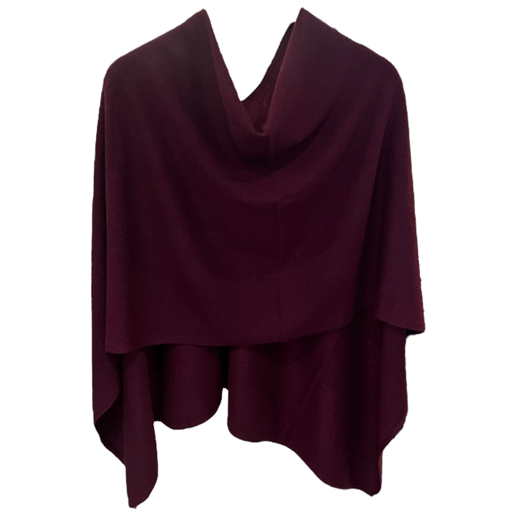 Ladies Rich Burgundy 100% Pure Cashmere Multiway Poncho by Kenmare Cashmere