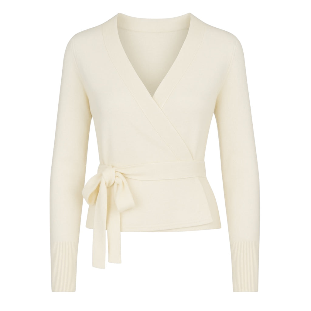 Ballet Wrap Cardigan in Winter White
