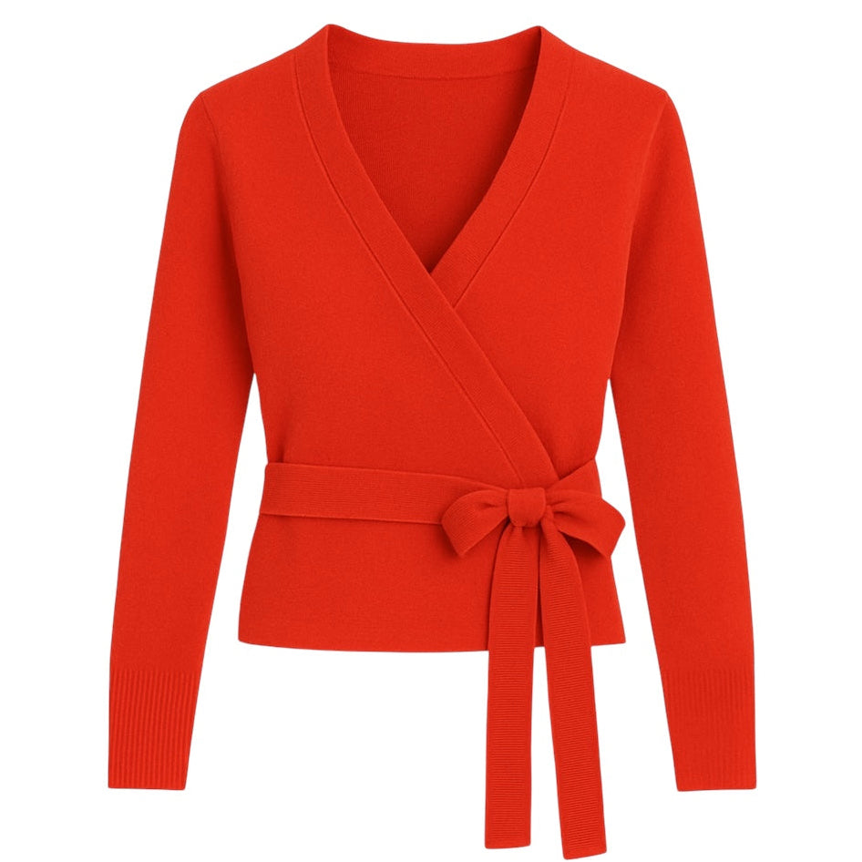 Ballet Wrap Cardigan in Seville Orange