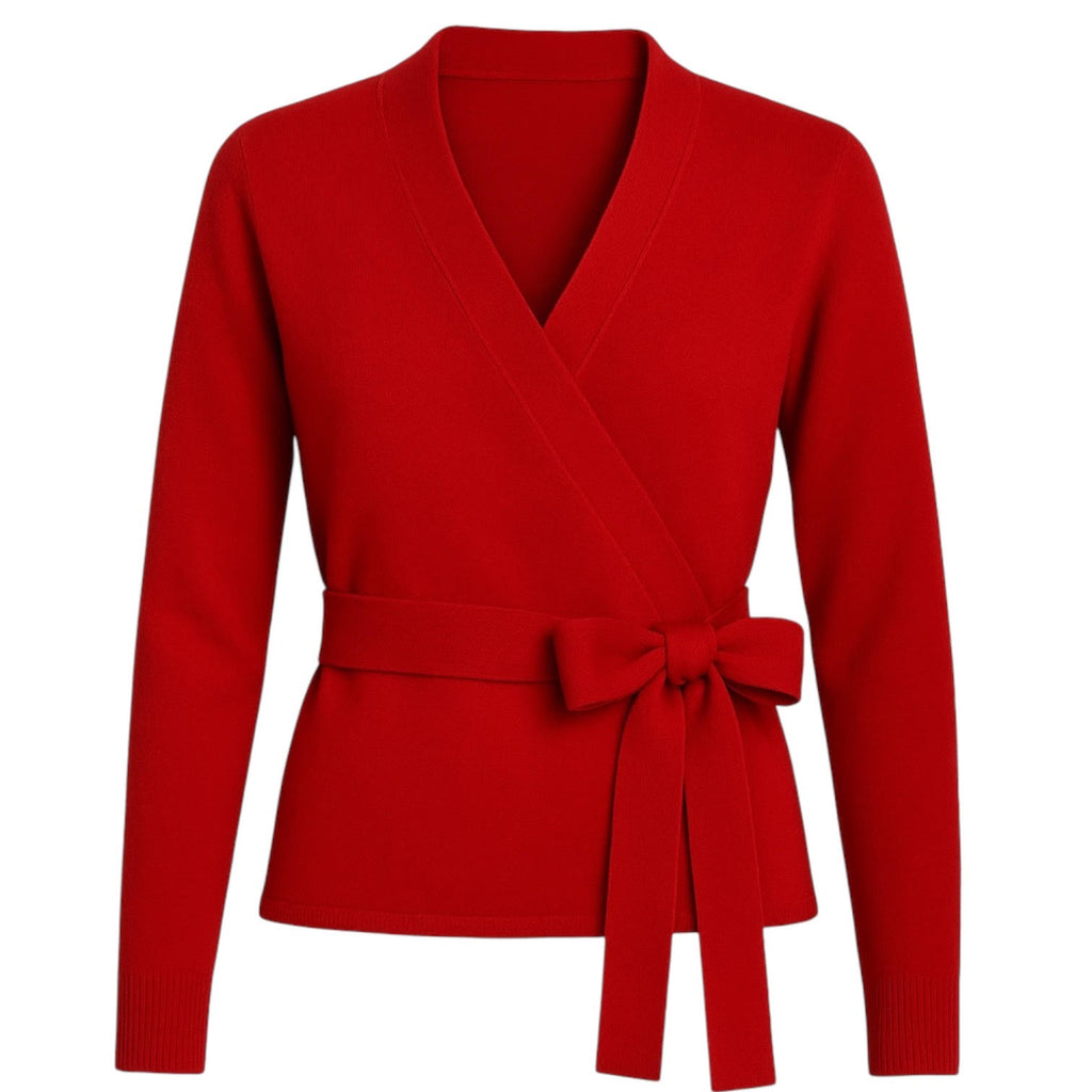 Ballet Wrap Cardigan in Red