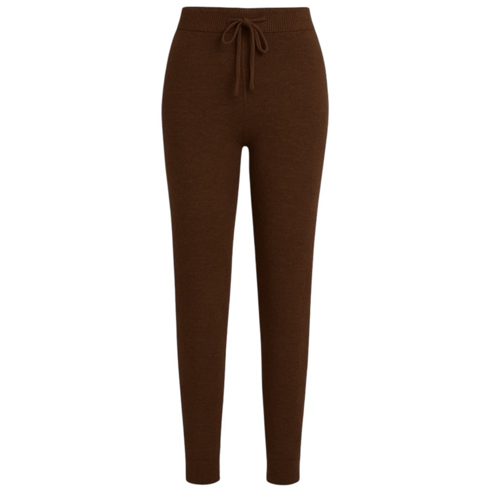 Rich Chocolate Brown 100% Pure Cashmere Joggers by Kenmare Cashmere