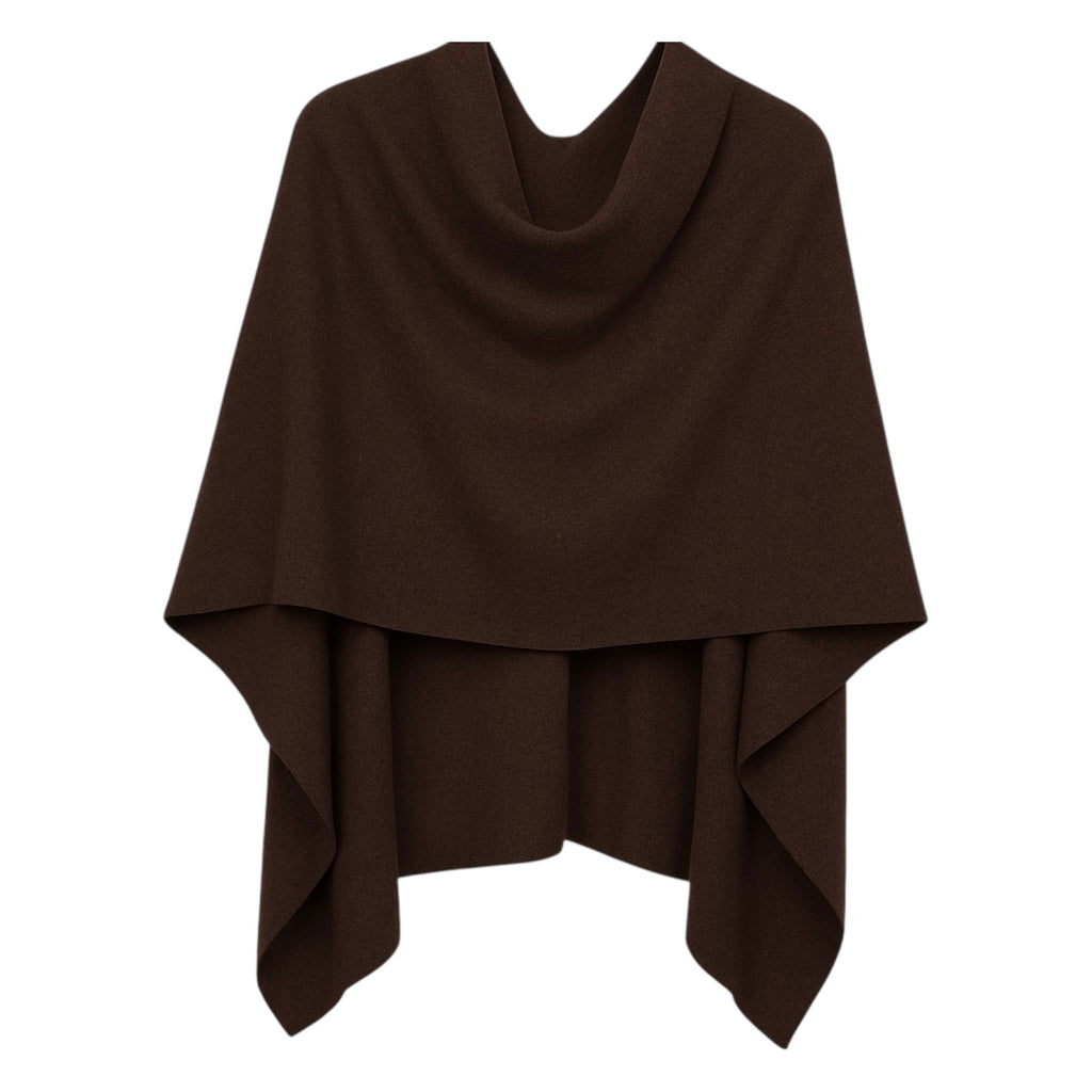 Ladies Chocolate Brown 100% Pure Cashmere Multiway Poncho by Kenmare Cashmere