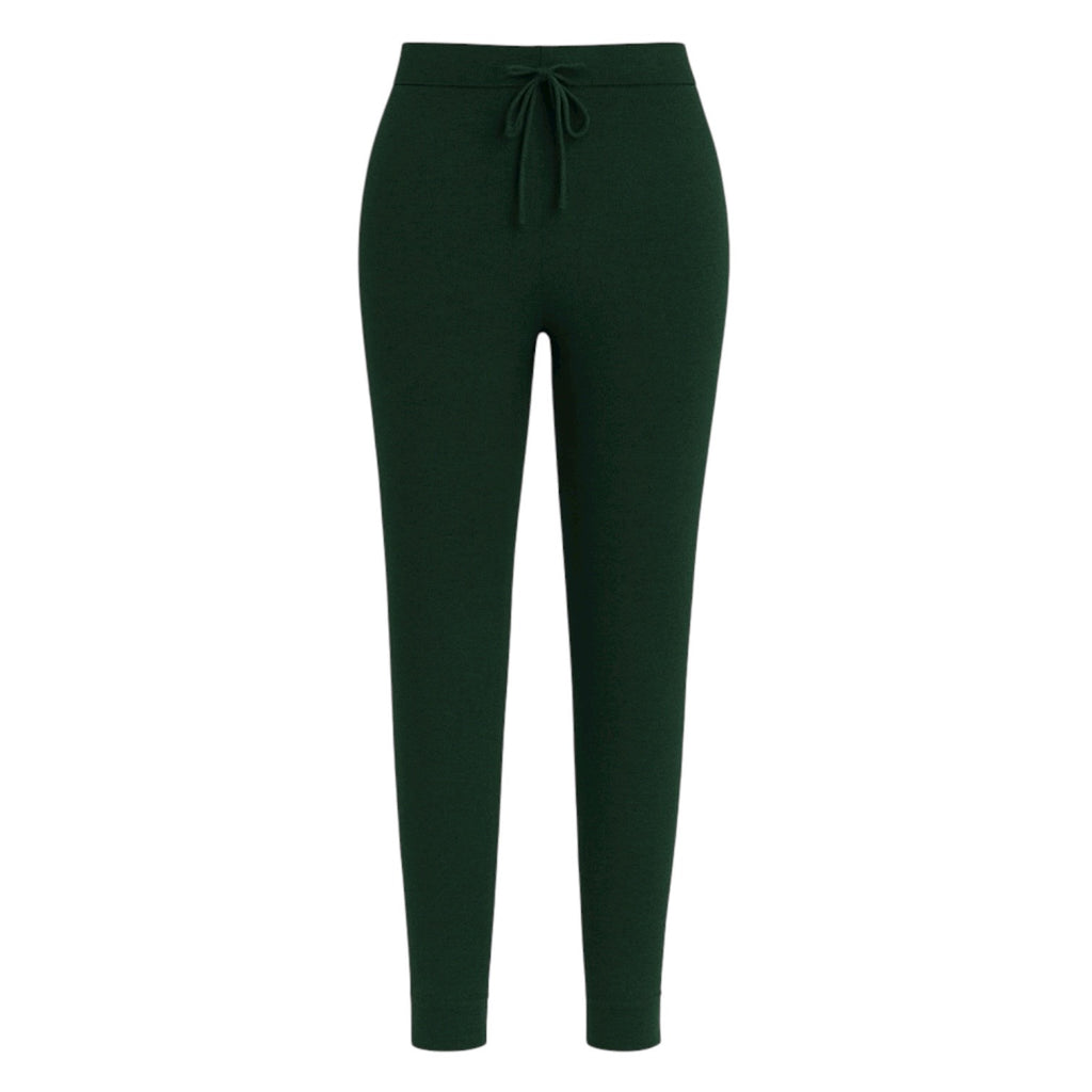 Deep Hunter Green 100% Pure Cashmere Joggers by Kenmare Cashmere