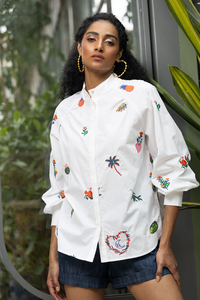 Emily Lovelock Mona Embroidered Blouse