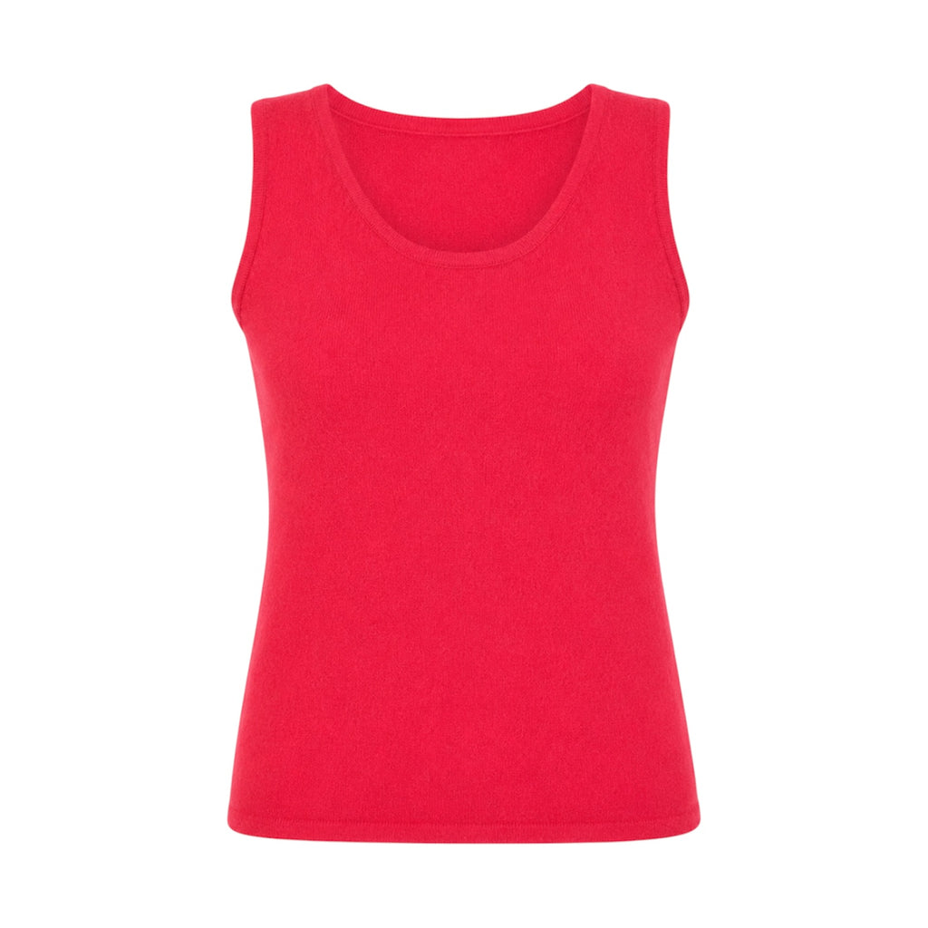 Hibiscus Pink 100% Pure Cashmere Sleeveless Vest by Kenmare Cashmere