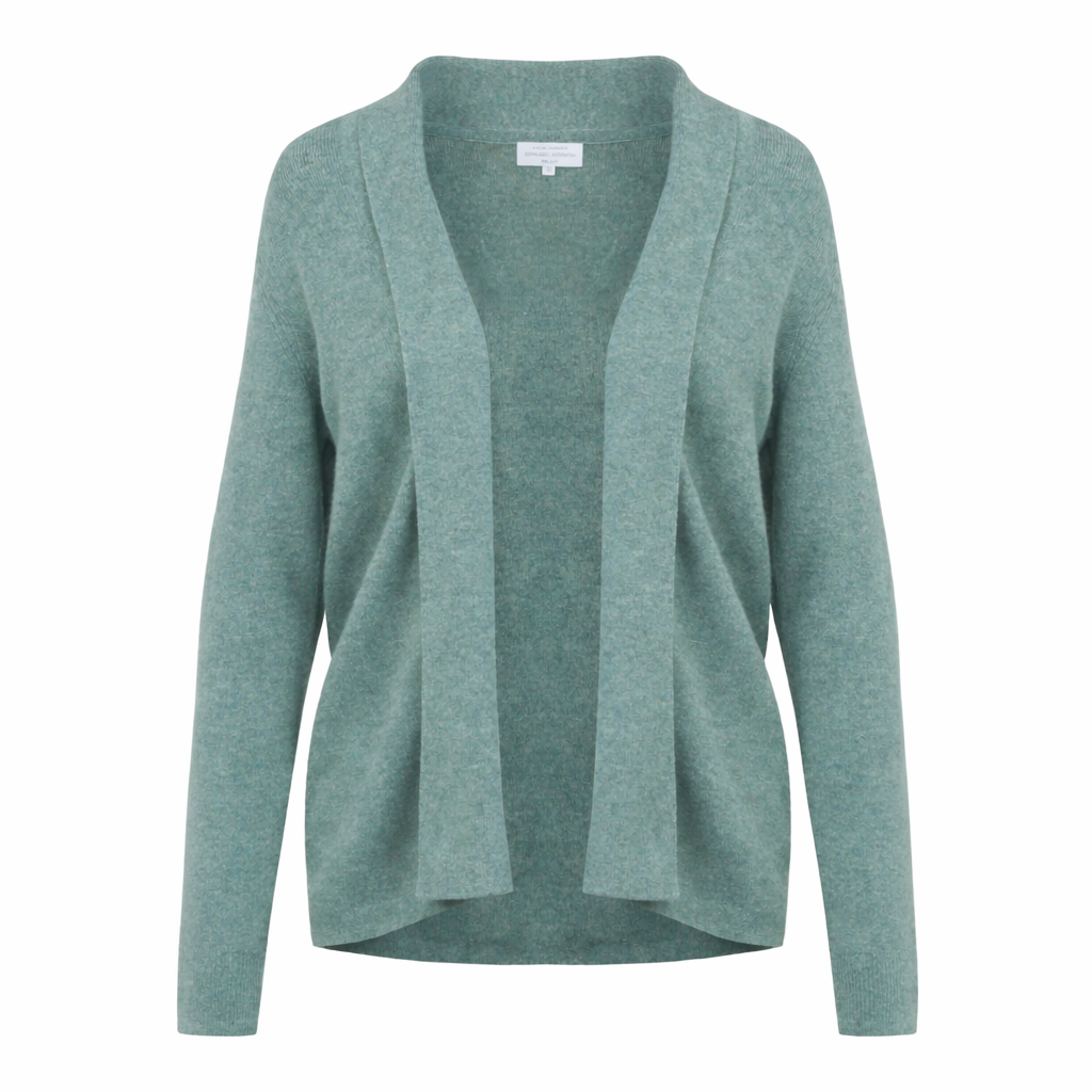 Soft Sea Green Cashmere Blazer with Stylish Lapels by Kenmare Cashmere