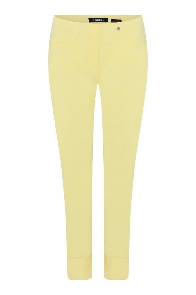 Robell Bella 09 Turn Up Trousers in Yellow