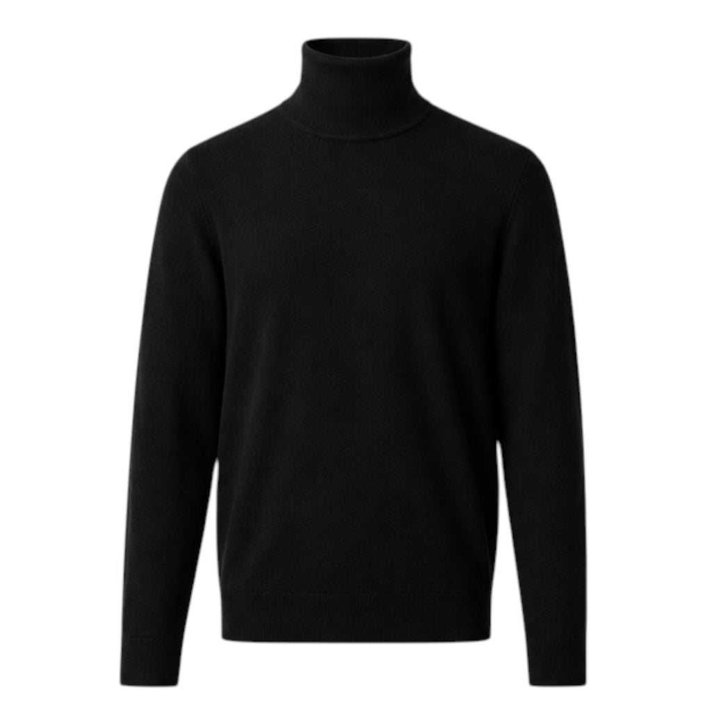 Mens Black 100% Pure Cashmere Turtle Neck by Kenmare Cashmere