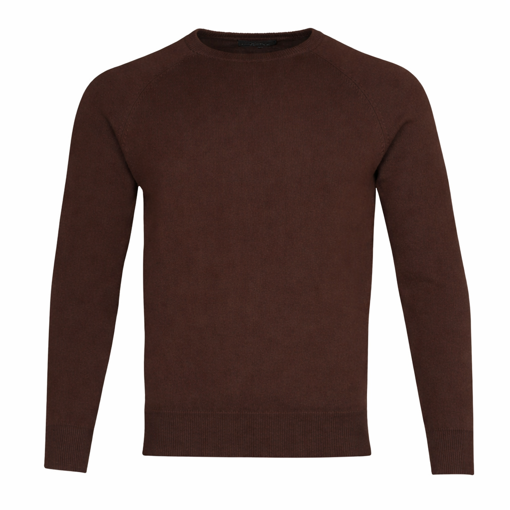 Mens Chocolate Brown 100% Pure Cashmere Crew Neck by Kenmare Cashmere