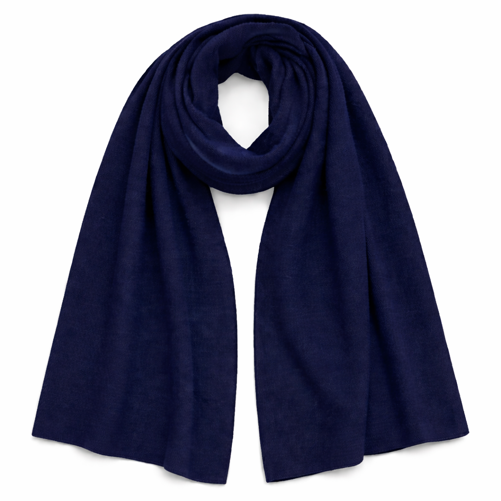 Navy Blue 100% Pure Cashmere XL Travel Wrap - Kenmare Cashmere