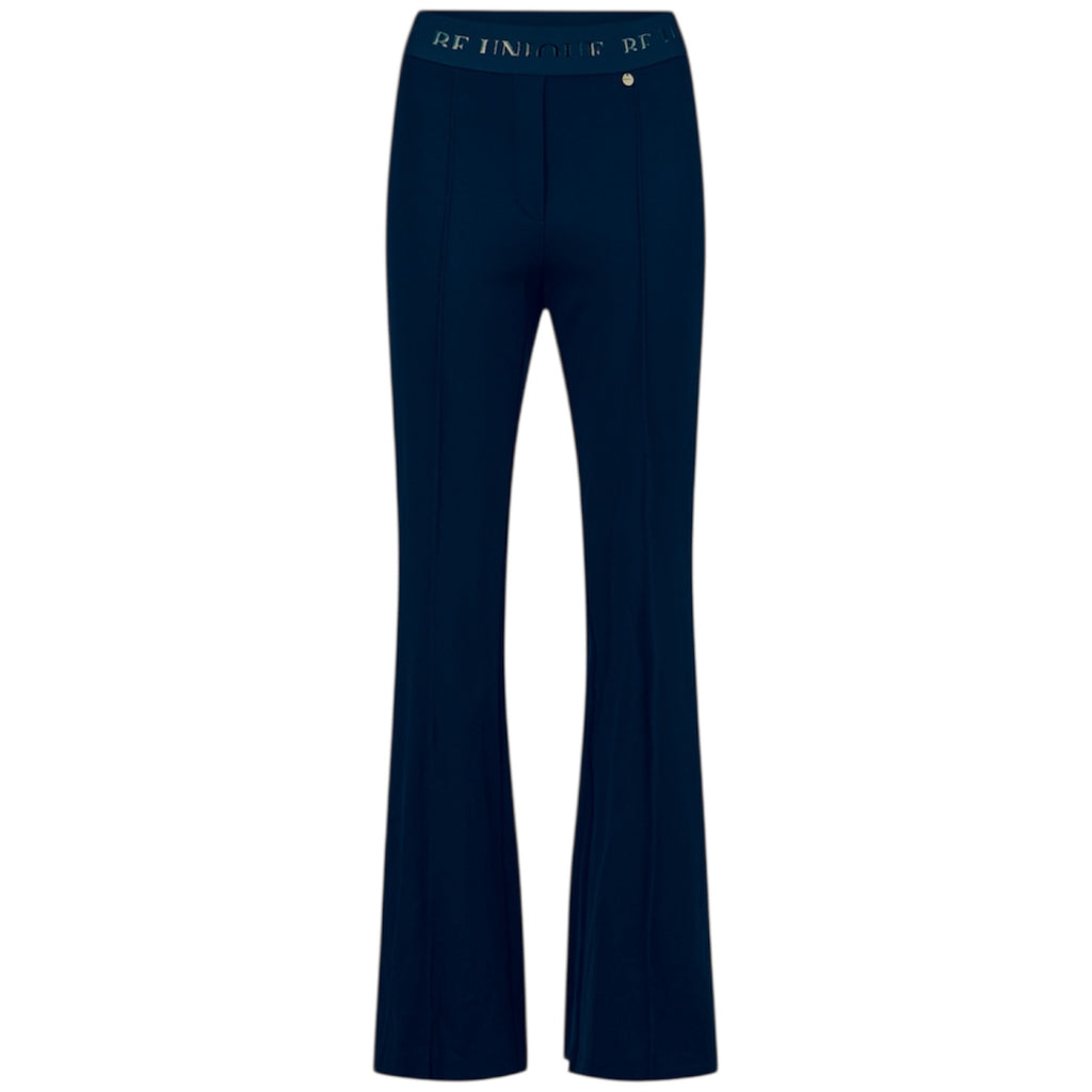 Wide Leg Navy Trousers with Elasticated Waist by Robell