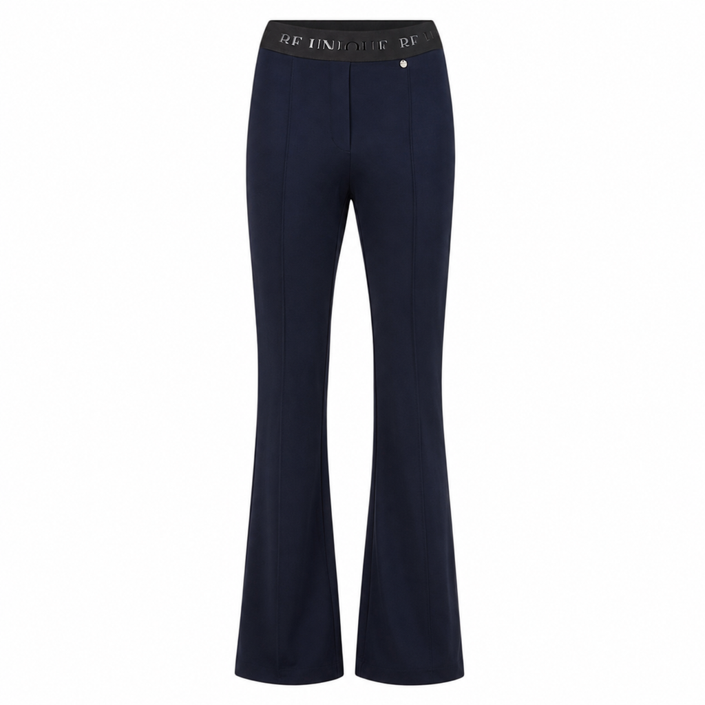 Navy Bootcut Trousers with Elasticated Waist by Robell