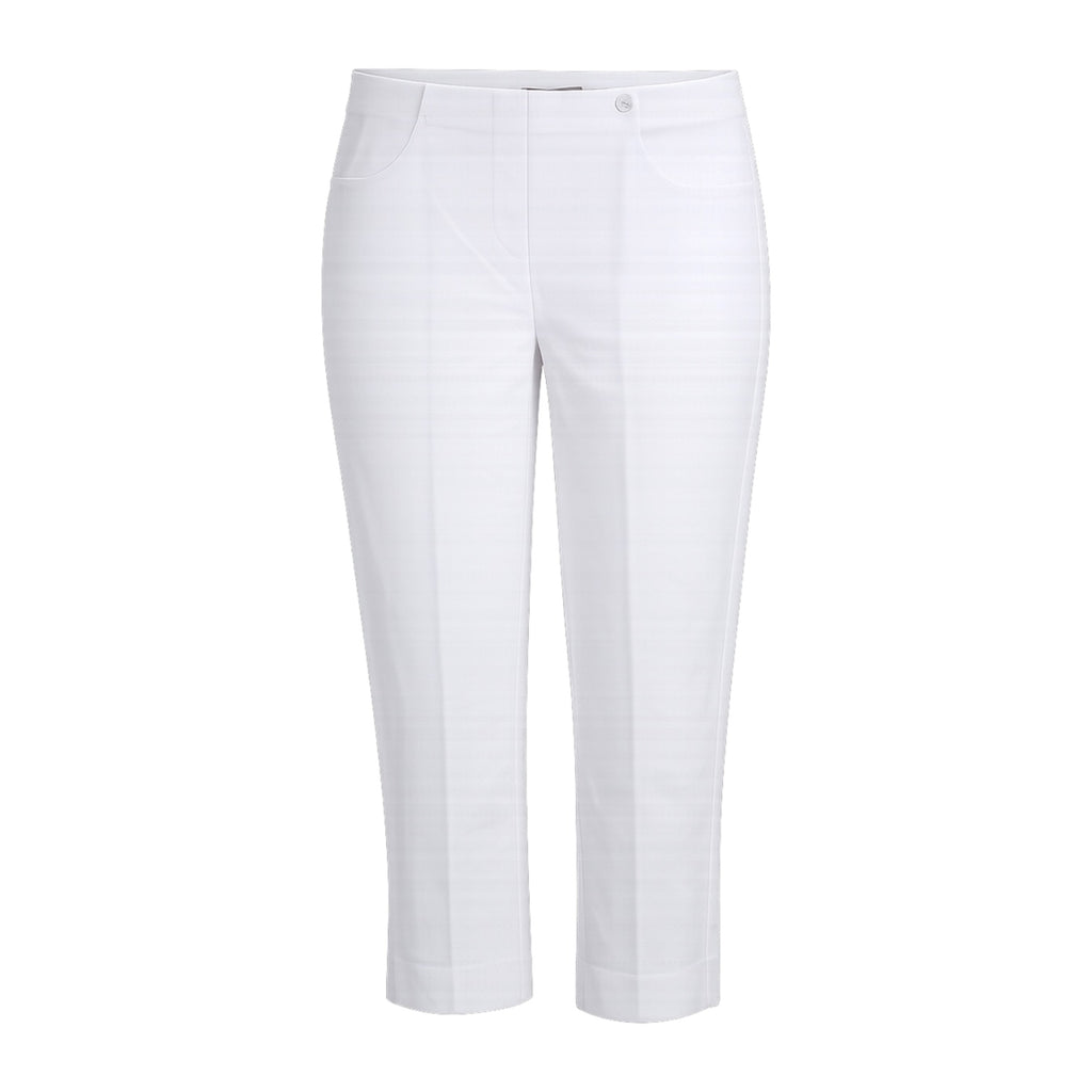 White Bella 3/4 Length Capris with Front and Back Pockets by Robell
