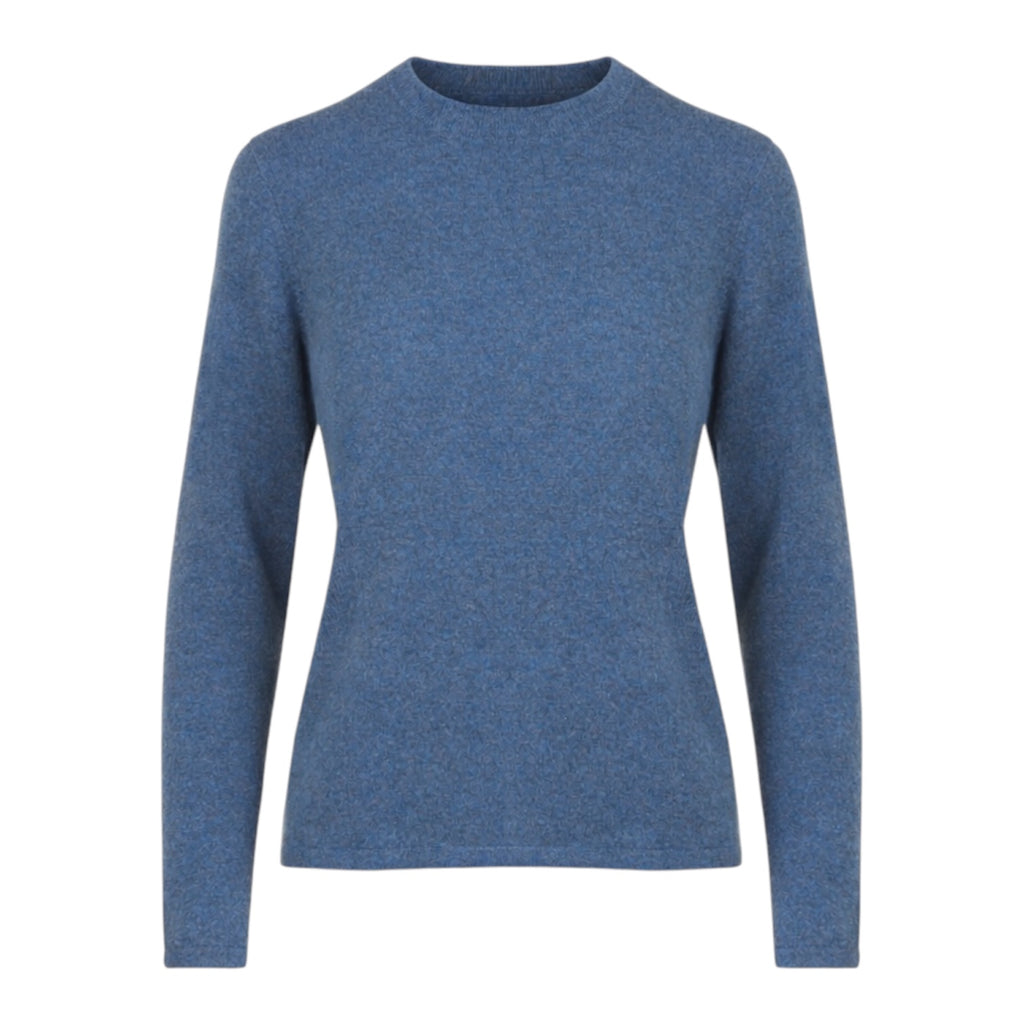 Women's Denim Blue 100% Pure Cashmere Crew Neck by Kenmare Cashmere