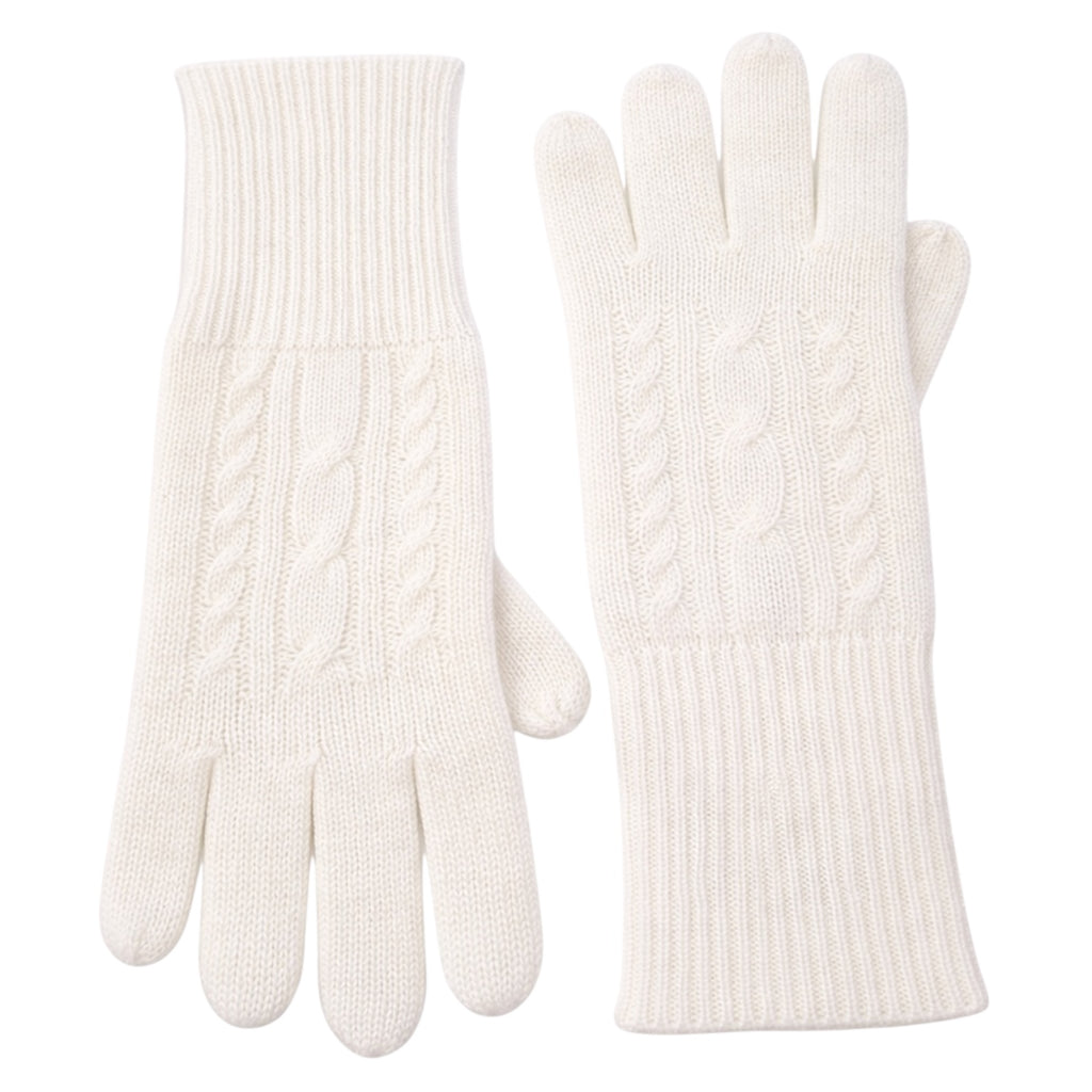 Winter white cashmere gloves by Kenmare Cashmere