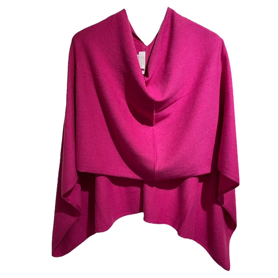Ladies Magenta Pink 100% Pure Cashmere Multiway Poncho by Kenmare Cashmere