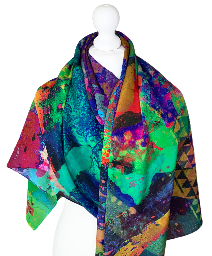 Rectangle 100% Silk Scarf by Clare O Connor - Irish Artist