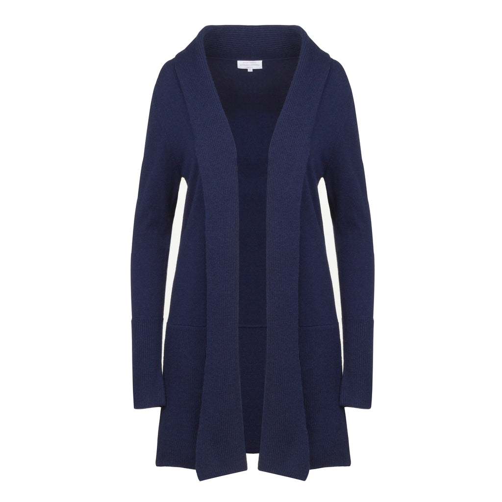 Long Cashmere Cardigan in Navy