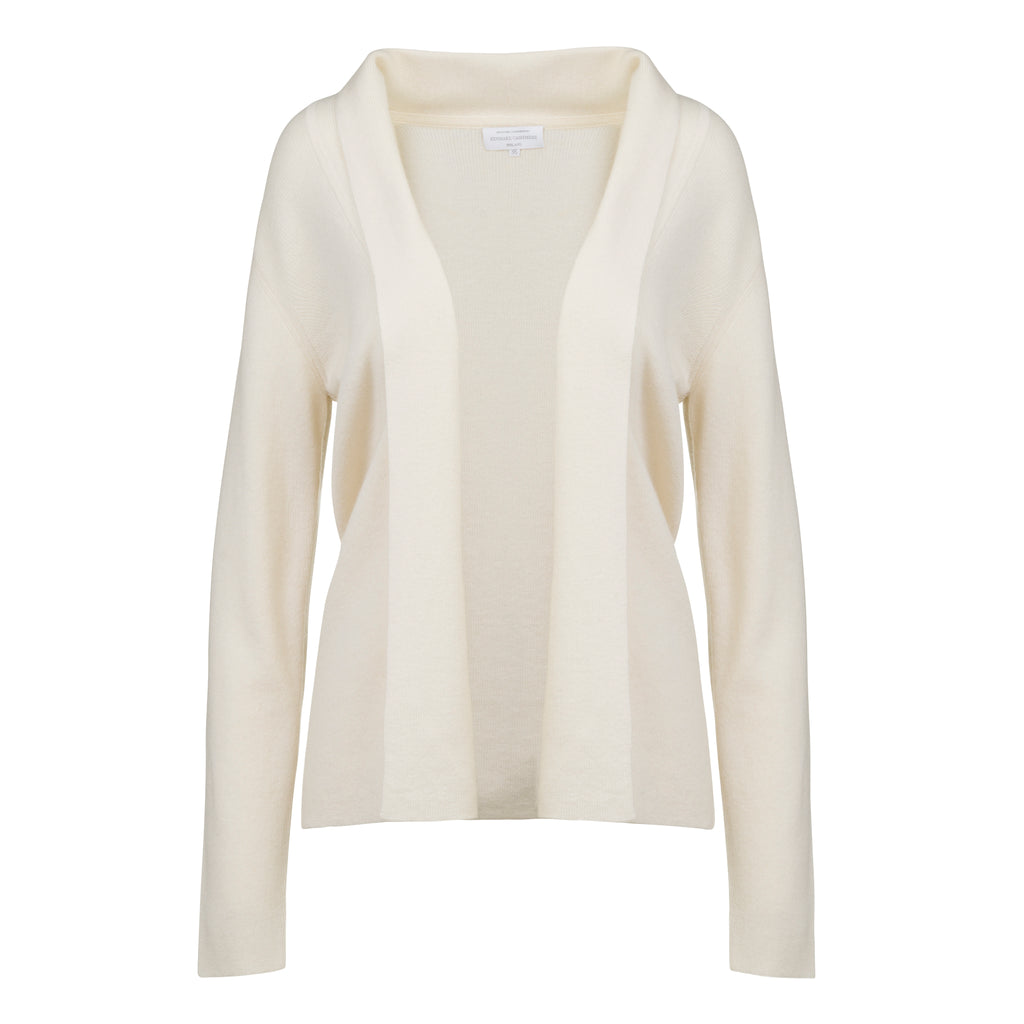 Ribbed Cashmere Cardigan in Winter White