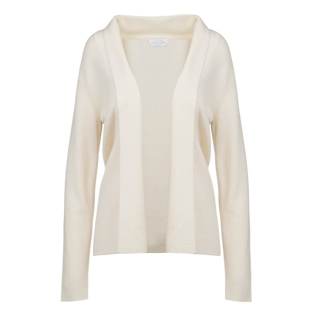 Winter White 100% Pure Cashmere Blazer with Stylish Lapels by Kenmare Cashmere
