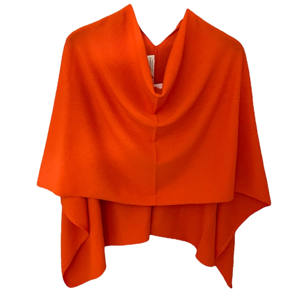 bright orange cashmere poncho shawl kenmare cashmere